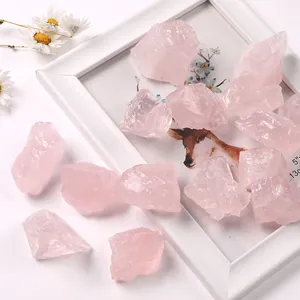 Piedras de cristal de cuarzo rosa natural para difusores de aroma y decoración del hogar