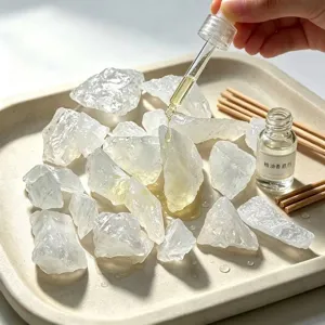 Natürliche Kristal-Rohsteine für Aromatherapie-Diffusor-Set mit ätherischem Öl