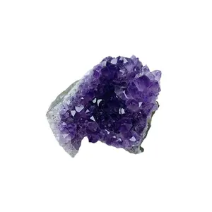 Fragmento de geoda de racimo de cristal de amatista natural de Uruguay decoración