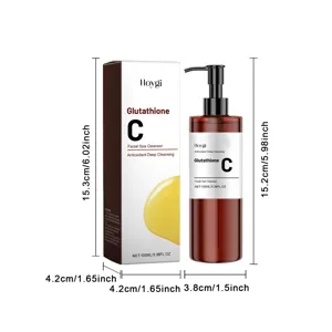 Διαστάσεις του καθαριστικού προσώπου Hoygi Vitamin C και κουτί συσκευασίας 100ml