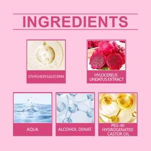 Elenco dettagliato ingredienti per spray profumato con Hylocereus Undatus e olio di ricino