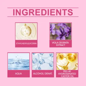Grafica dettagliata degli ingredienti naturali per lo spray profumato a lunga durata