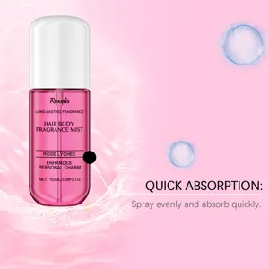 Spray profumato per capelli e corpo alla rosa e litchi per una fragranza duratura