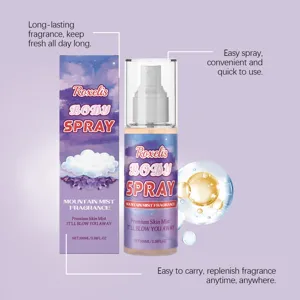 Fresh Mountain Mist fragrance body spray 100ml in purple galaxy themed bottle and box