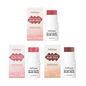 Barras de maquillaje multiusos 3 en 1 para labios y mejillas en rosa marrón y rojo