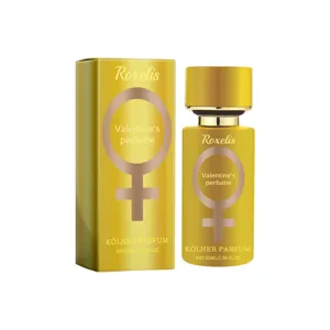 Άρωμα Roxelis Valentine σε χρυσό μπουκάλι, 50ml ρομαντικό και φρέσκο Cologne parfum