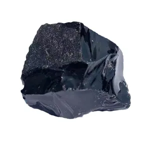 Pierre brute de cristal noir naturel specimen mineral pour enseignement geologique et decor.