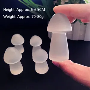Scultura a forma di fungo in selenite naturale del Marocco per decorazione casa