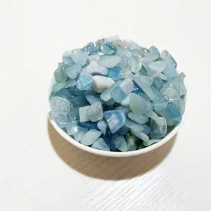 Natural light blue aquamarine crystal crushed stones for DIY jewelry and home decor