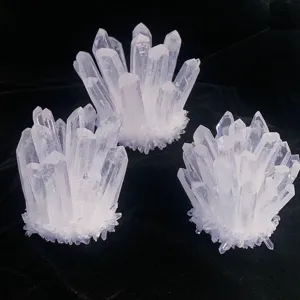 Set di cluster di cristalli di quarzo bianco naturale per decorazioni e campioni minerali