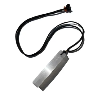 Natural translucent selenite stone bar pendant on adjustable black cord necklace
