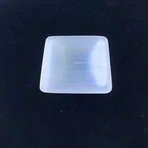 Bol en Pierre de Sélénite Naturelle pour Nettoyage de Cristaux Récipient en Gypse Poli Blanc pour Rangement de Bijoux Plaque Décorative Maison