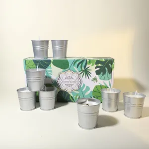 Velas Aromáticas de Citronela para Exterior en Cubos de Metal Velas de Cera de Soja Aceite de Citronela para Patio Jardín