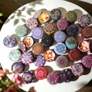 Artistic soy wax dried flower scented candles in decorative tins for wedding gifts