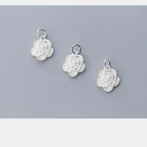 S925 sterling zilveren roos bloem hangers voor doe-het-zelf sieraden en bedeltjes