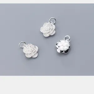 Elegante S925 sterling zilveren roos bloem hangers voor DIY sieraden bedeltjes en handwerk