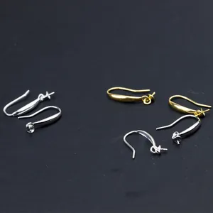 S925 silver pearl earring hooks in gold and silver plating for DIY jewelry making