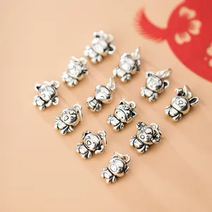 Vintage S925 Thai silver 12 Chinese zodiac animal charms for DIY bracelet jewelry