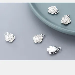 S925 sterling zilveren roos bloem hanger bedeltjes voor DIY sieraden maken onderdelen