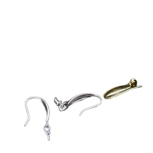 S925 sterling silver pearl earring hooks in gold and silver for DIY jewelry making