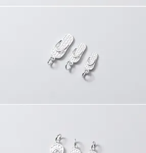 Gedetailleerd overzicht van drie S925 zilveren slippers voor DIY sieraden maken.