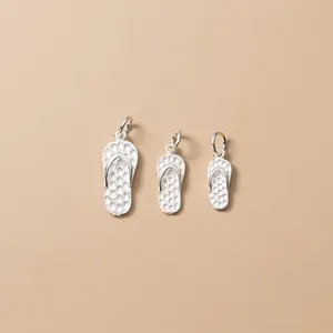 925 Sterling Zilver Slipper Hanger Zonder Ketting Mini Slipper Charm Effen Zilver DIY Sieraden Maken Accessoires Voor Armband Ketting Handwerk