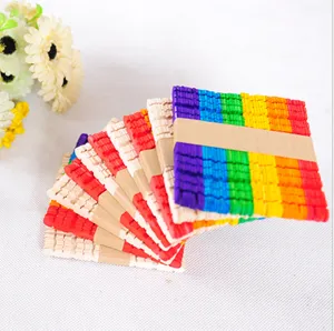 Serrated Wooden Craft Sticks For DIY Model Making Colorful Natural Wood Sticks For Handmade Arts Crafts Hobby Education Material