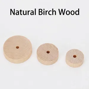 Premium natural birch wood wheels in three sizes for handcrafted DIY toy projects