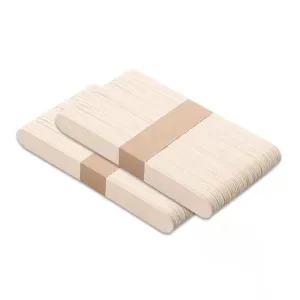 Premium 125mm birch wooden sticks for popsicle making or hair removal waxing tasks