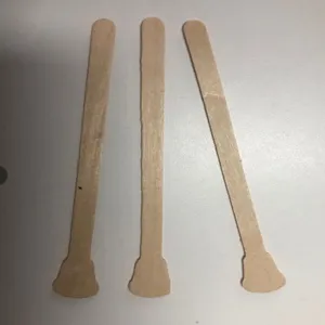 Set of three petal-shaped birch wood waxing and ice cream sticks 125mm