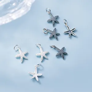 Collection de breloques étoiles de mer en argent S925 sterling pour bijoux DIY.