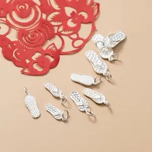 S925 sterling zilveren flip-flop bedeltjes voor het maken van DIY sieraden en armbanden
