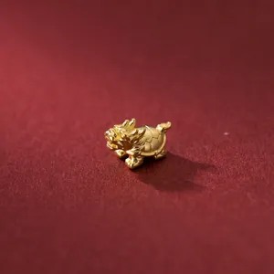 Exquisite 18K gold plated Dragon Turtle spacer bead for DIY handmade bracelet crafts