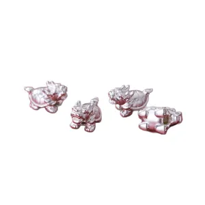 Sterling silver 3D dragon turtle beads for handmade bracelets and DIY jewelry making crafts