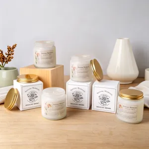 Bougie parfumée de qualité supérieure dans des bocaux en verre dépoli