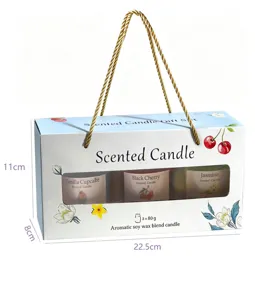 Detailansicht der Duftkerzen-Geschenkbox mit Maßen von 22,5 cm für die Dekoration
