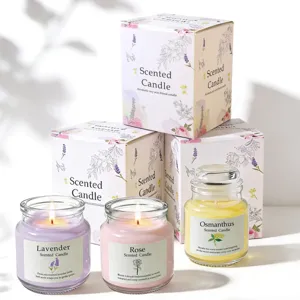 Duftkerzen-Geschenkset aus Sojawachs mit Lavendel-, Rosen- und Osmanthus-Aromen