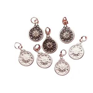 Ciondolo Bagua vintage in argento S925 tibetano fai da te braccialetto accessori per gioielli