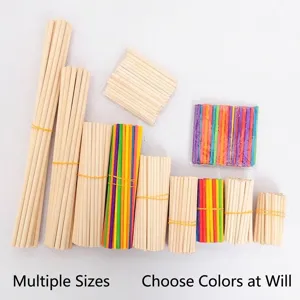 Tiges de Tourillon en Bois de Bouleau Naturel Pour Artisanat DIY Modèles de Bâtiment Architectural Fait Main Bâtons Ronds