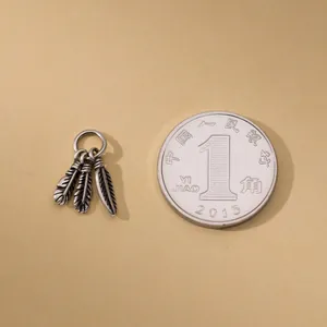 Vintage S925 sterling zilveren drievoudige veer hanger voor DIY sieraden en armbanden