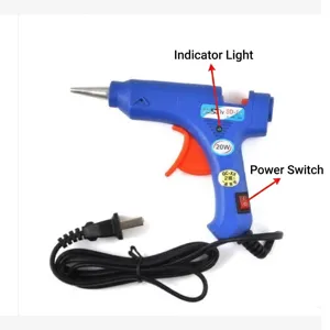 Portable 20W electric blue hot glue gun for DIY crafts and professional handmade model making
