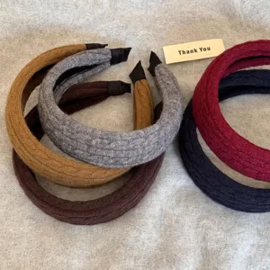 Bandeaux larges en maille torsadée multicolores pour le coiffage d'automne et d'hiver