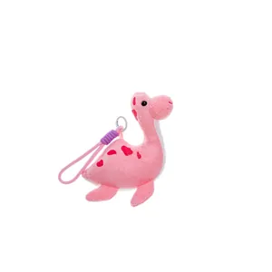 Llavero de dinosaurio plesiosaurio de peluche rosa suave para decorar mochilas