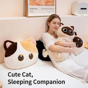 Cute Cat Plush Pillow Soft Stuffed Animal Body Cushion Long Cat Plushie Toy For Sleeping Sofa Bedroom Decor Gift For Kids