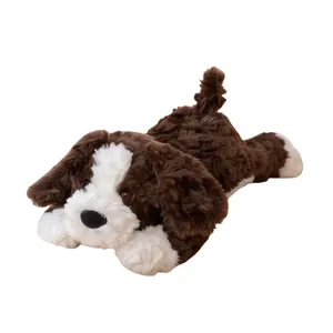 Adorabile cucciolo di peluche marrone e bianco, morbido cuscino soffice per regalo per bambini