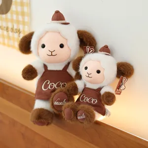 Adorabile set di due peluche a forma di pecora bianco e marrone per bimbi e decoro