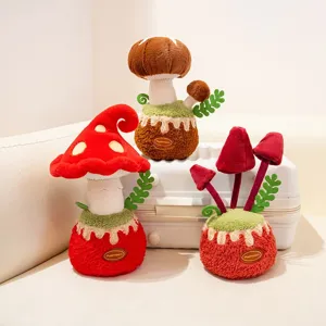 Jouet en Peluche de Plante en Pot de Champignon Créatif Ornement de Plante de Simulation Décor de Bureau à Domicile Poupée en Peluche Cadeau