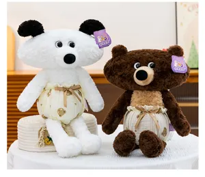 Detailed view of cute plush bears in cream bloomers from the Goodnight Pajamas series
