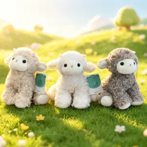 Soft Curly Sheep Plush Toy Cute Lamb Stuffed Animal Sherpa Fleece Doll For Bedding Companion Home Decoration Gift For Girls