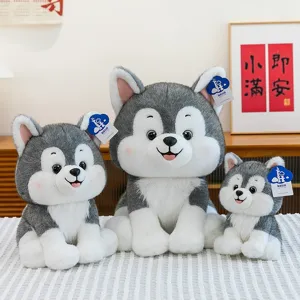 Realistic Husky Plush Toy Soft Stuffed Animal Dog Doll Cute Puppy Pillow For Kids Birthday Gift Home Decorative Plushie